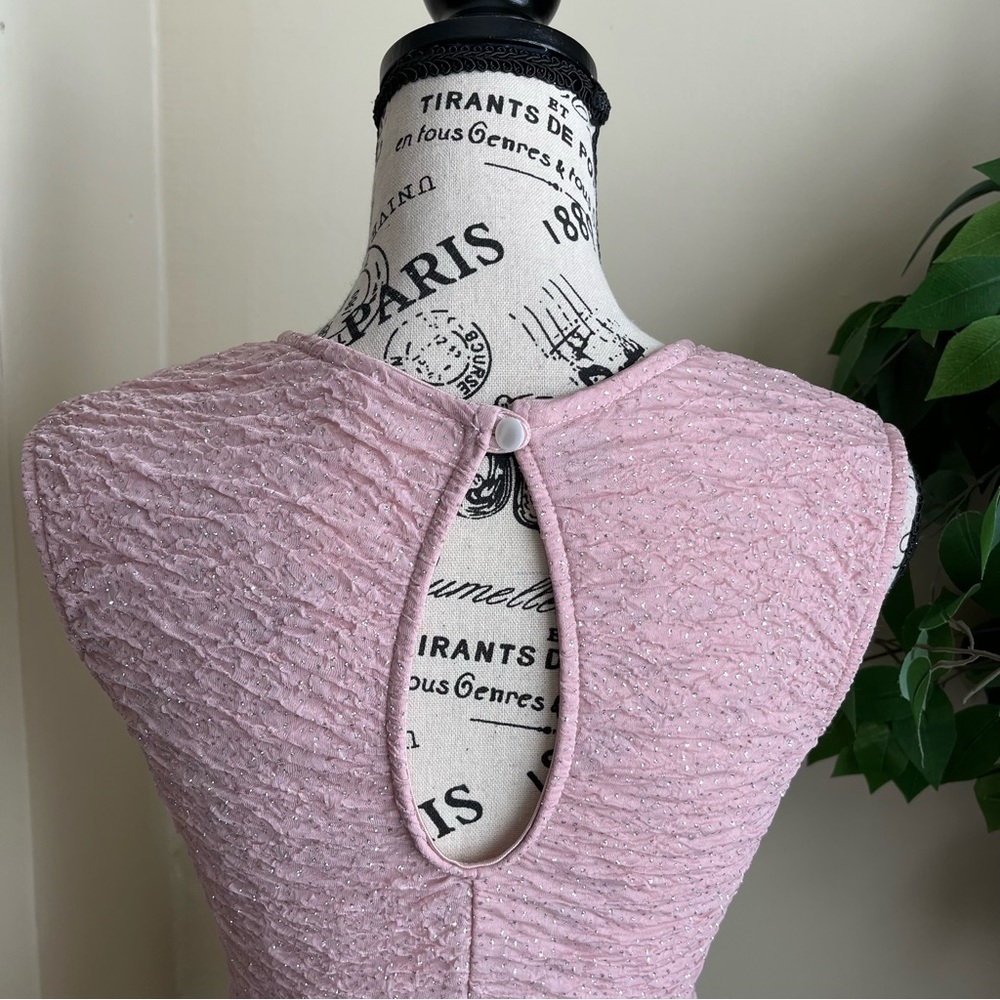 Alice Moon Sleeveless Glitter Peplum Top Pink Sz S - Picture 7 of 15